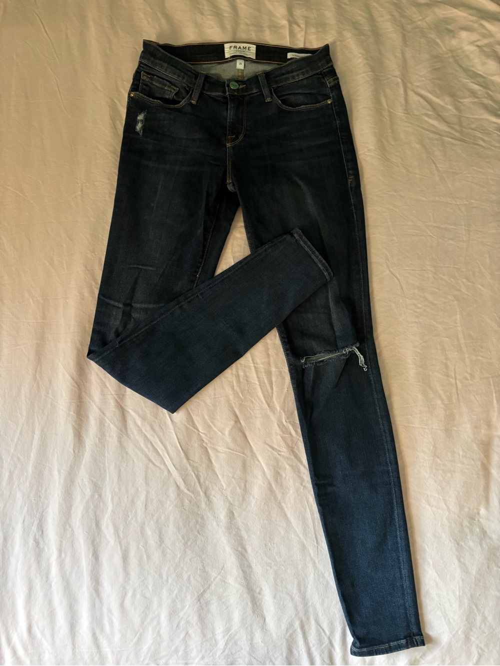 Frame Denim Dark Indigo Skinny Jeans